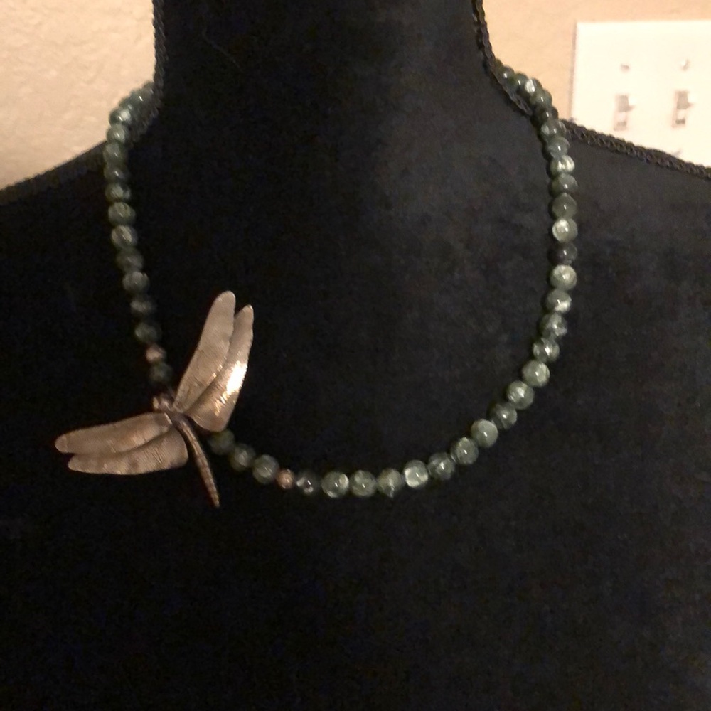 Dragonfly beaded necklace. By local artist.
